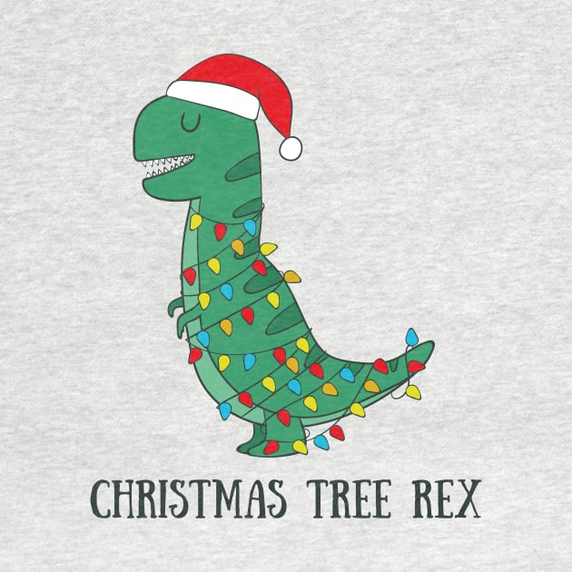 Christmas Tree Rex- Funny Dinosaur T Rex Christma Gifts by Dreamy Panda Designs